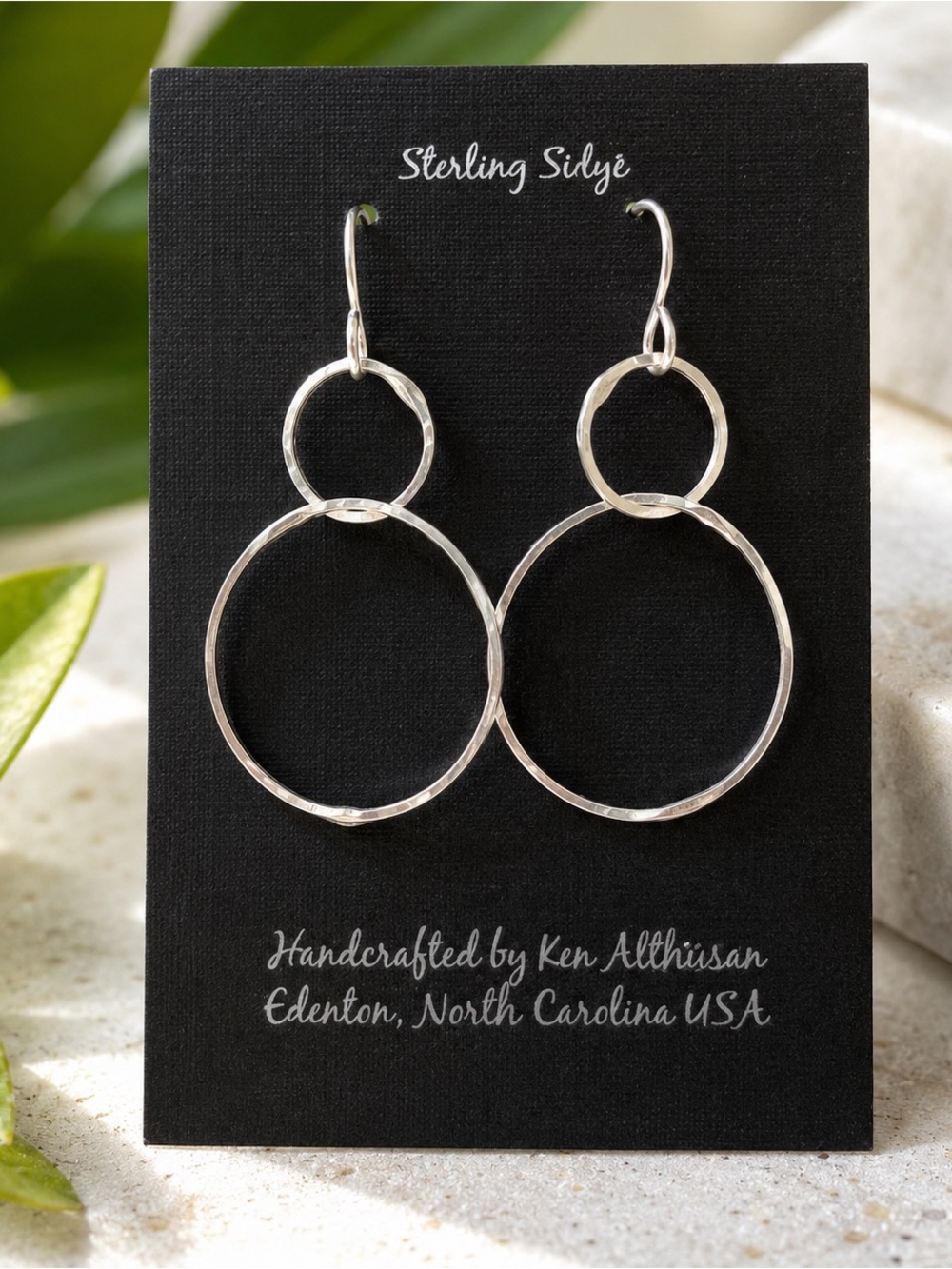 Handcrafted Sterling Silver Double Hoop Earrings | NC Artisan